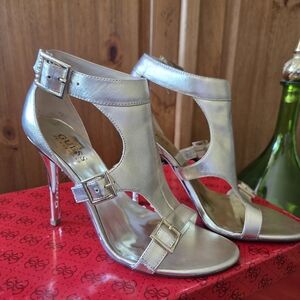 Delicacy Gold Leather Women's Heels